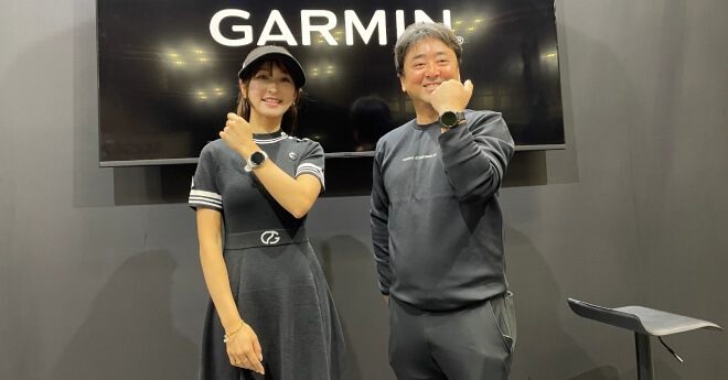 井上莉花、杉澤伸章氏がトークショーに参加　ガーミンの見える化でゴルフが上達？